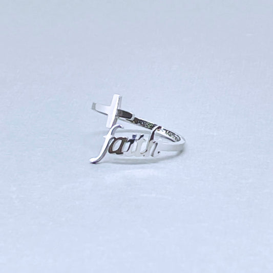Stainless Steel "Faith" Ring – "With God, All Things Are Possible" Matthew 19:26